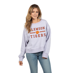 Clemson Women’s Cool Down Stack Crew - PURPLE