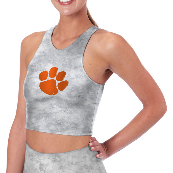 Clemson Women's Crosstown Midi Bra - MD GREY