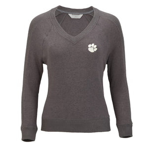 Clemson Women’s Cuddle V-Neck - LT GREY