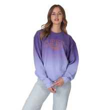 Clemson Women’s Dip-Dye Corded Crewneck - LT PURPLE
