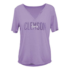 Clemson Women's Dreamgirl Split-Neck Tee - LT PURPLE