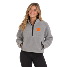Clemson Women's Everest Cropped Sherpa - DK GREY