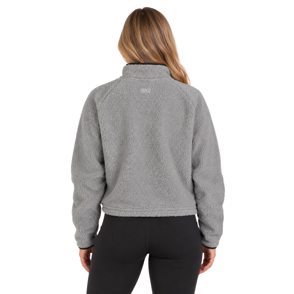Clemson Women's Everest Cropped Sherpa - DK GREY
