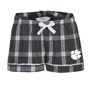 Clemson Women's Flannel Shorts - LT GREY