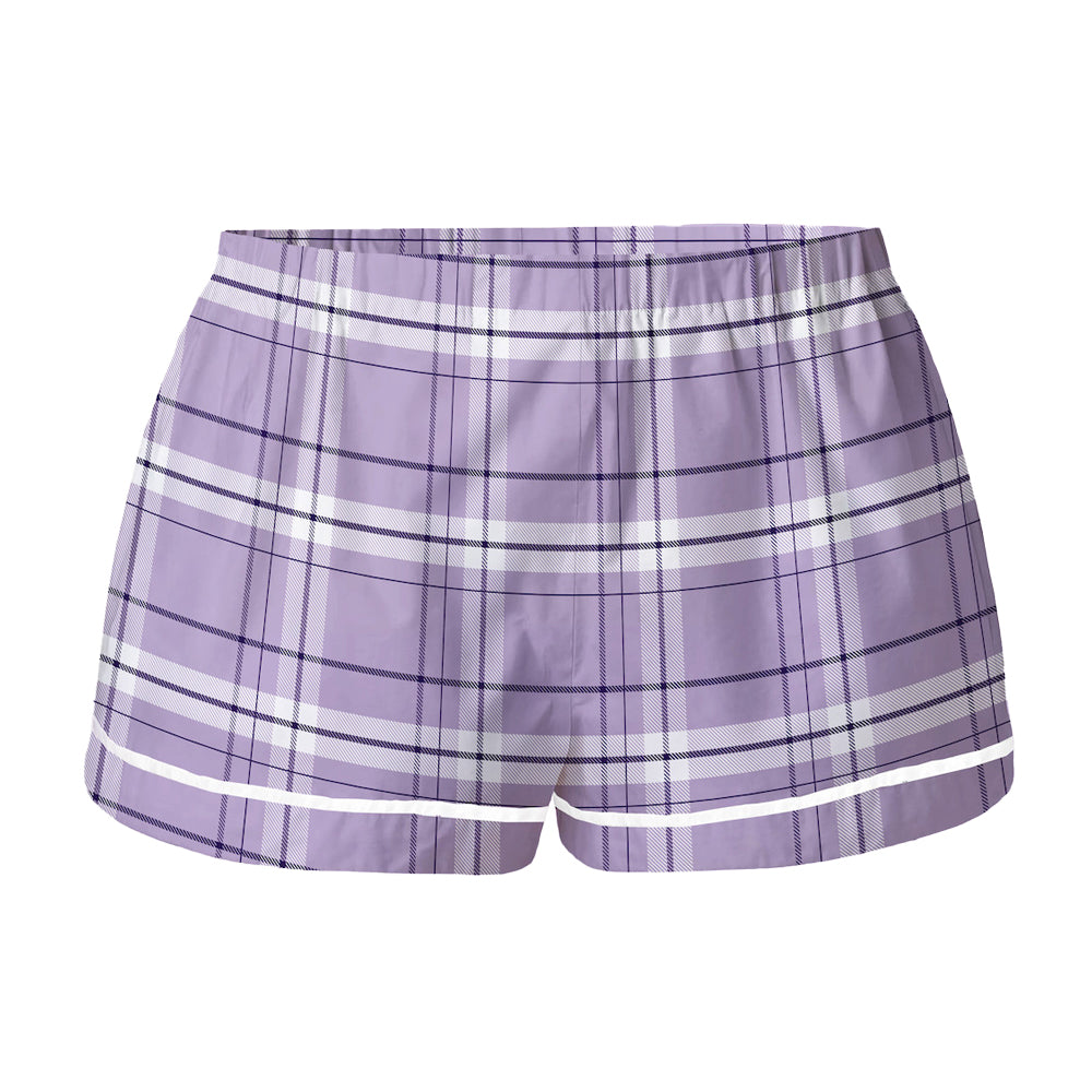 Clemson Women's Flannel Shorts - LT PURPLE