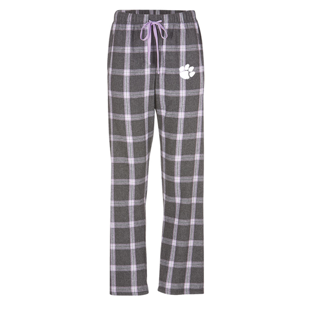 Clemson Women's Haley Flannel Pants - LT GREY