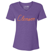 Clemson Women’s House Script V-Neck Tee