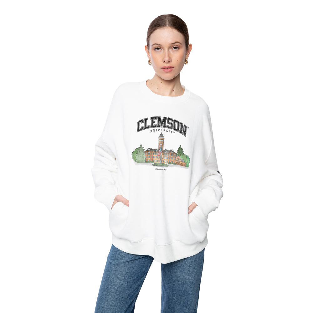 Clemson Women's Hype and Vice Classic Era Old Main Crewneck