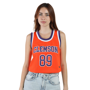 Clemson Women's Hype and Vice Cropped Basketball Jersey - ORANGE