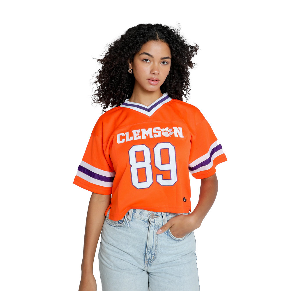 Clemson Women's Hype and Vice Cropped Football Jersey