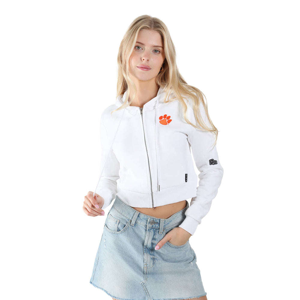 Clemson Women's Hype and Vice Mia Cropped Full-Zip Sweat Jacket