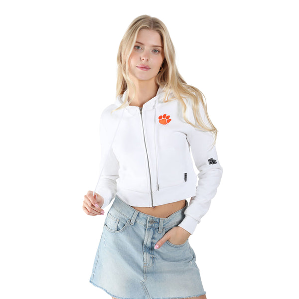 Clemson Women's Hype and Vice Mia Cropped Full-Zip Sweat Jacket