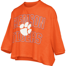 Clemson Pressbox Women’s Maxima Ascher 3/4 Sleeve Top - ORANGE
