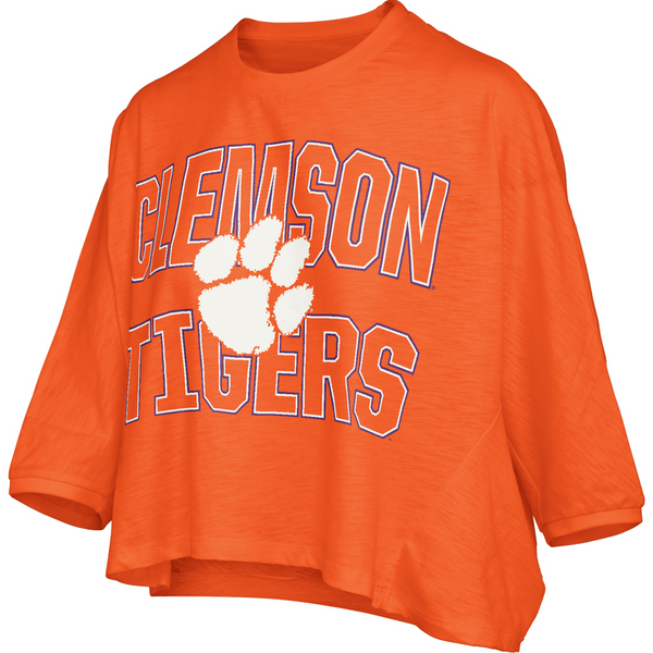Clemson Pressbox Women’s Maxima Ascher 3/4 Sleeve Top - ORANGE