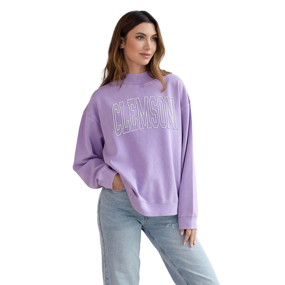 Clemson Women's Nantucket Mock Neck Sweatshirt - LT PURPLE