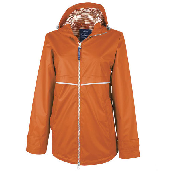 Clemson Women's New Englander Long Raincoat - ORANGE