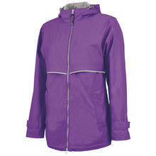 Clemson Women's New Englander Long Raincoat - PURPLE