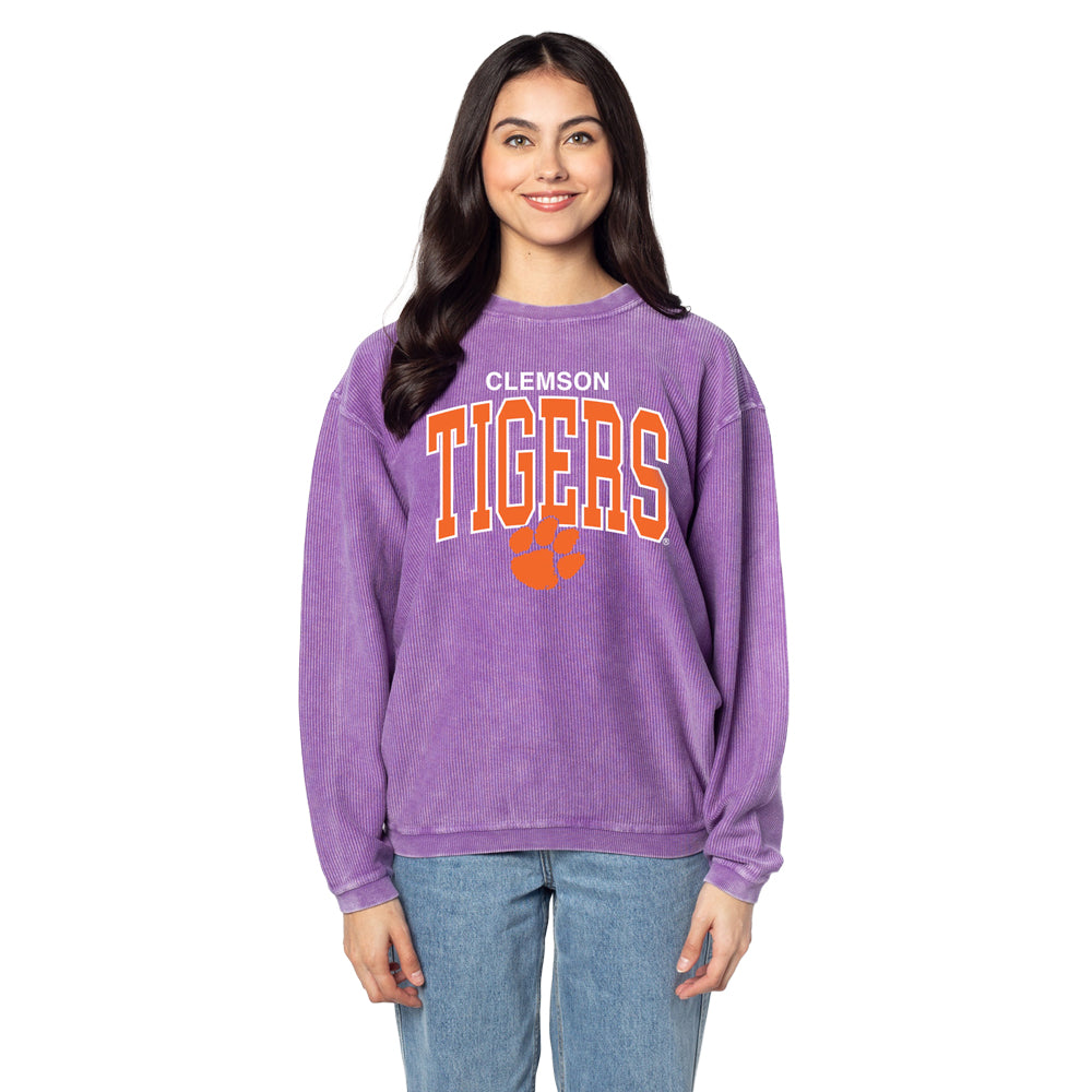 Clemson Women’s Oversized Tigers Corded Crew
