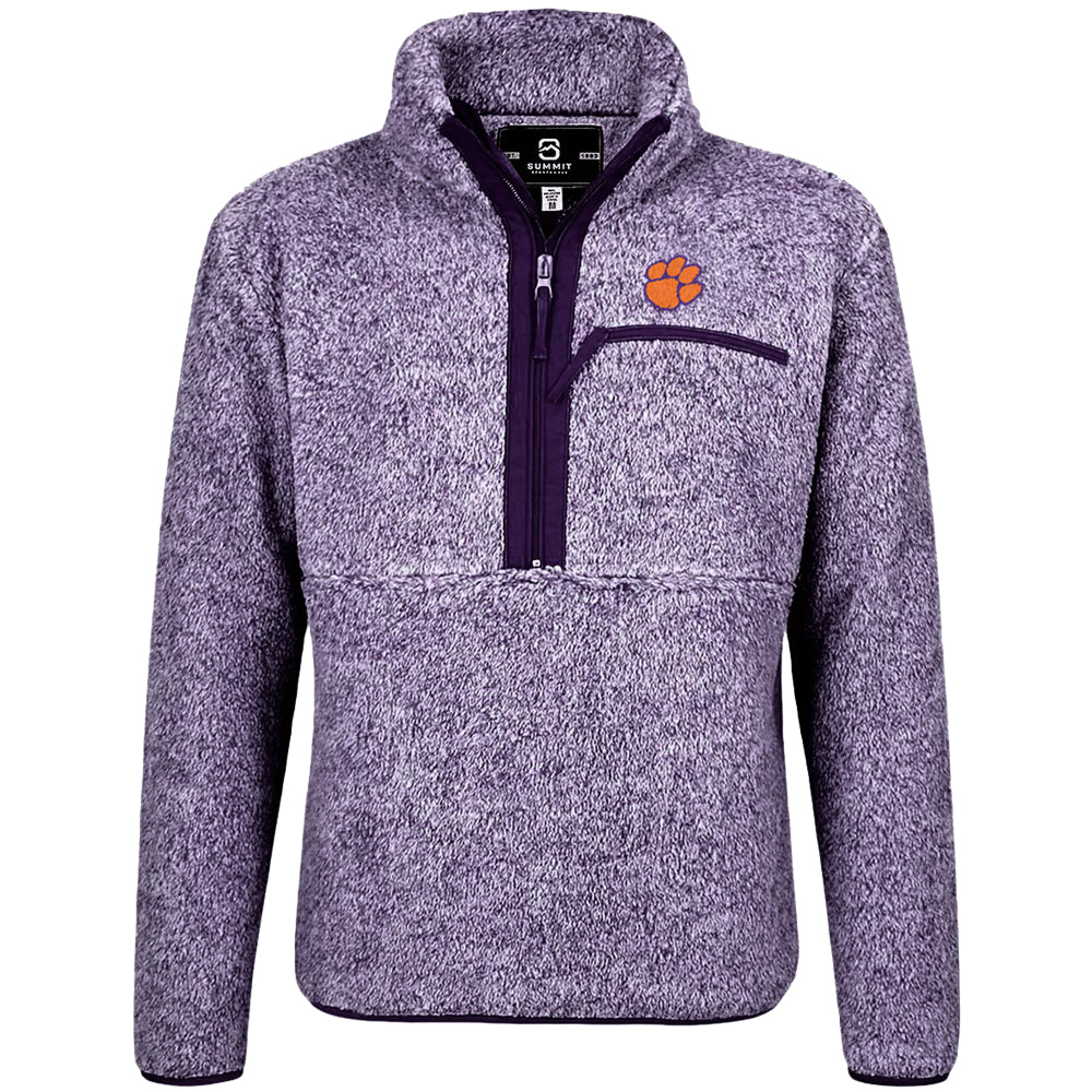 Clemson Women's Paw Sherpa Quarter-Zip - PURPLE