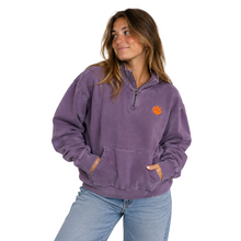 Clemson Women's Pigment-Dyed Fleece Quarter-Zip - PURPLE