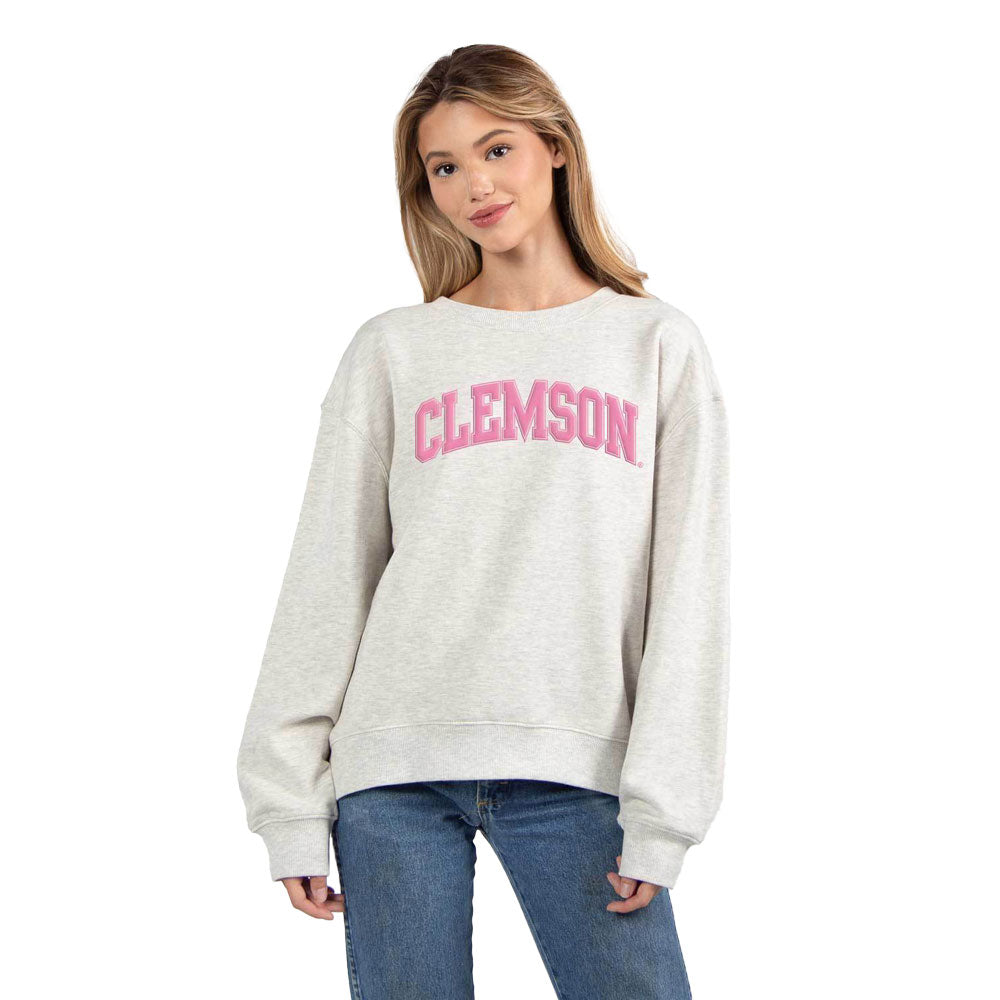 Clemson Women's Puff Old School Crew