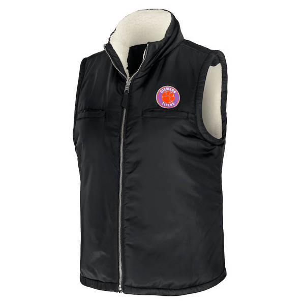 Clemson Women's Reversible Vest By Erin Andrews - IVORY