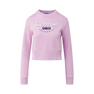 Clemson Women's Romi Ribbed Crew - LT PURPLE