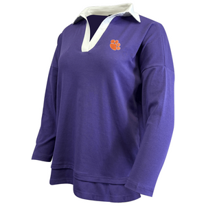 Clemson Women's Solid Bostwick Top - PURPLE