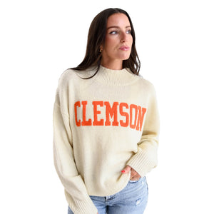 Clemson Women’s Turtleneck Sweater - IVORY