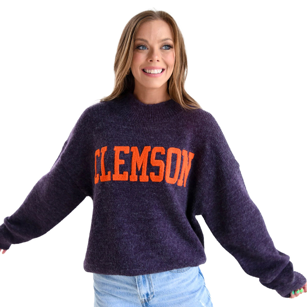 Clemson Women’s Turtleneck Sweater - PURPLE