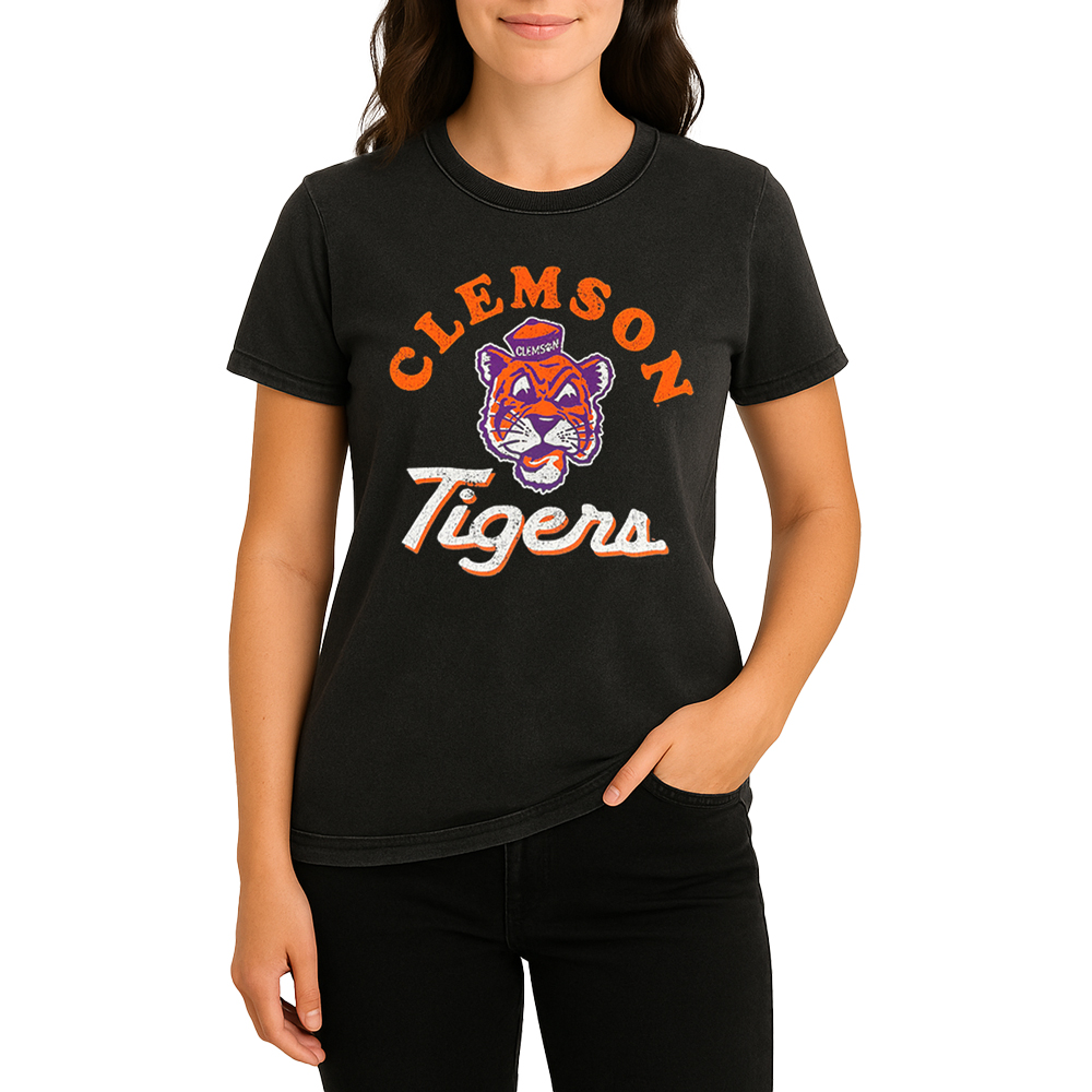 Clemson Women’s Vault Archival Tiger Tee - BLACK