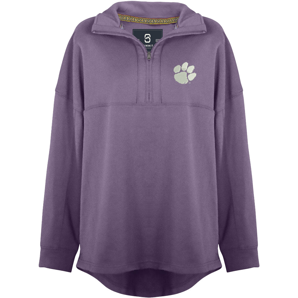 Clemson Women's Vintage Slouchy Quarter Zip