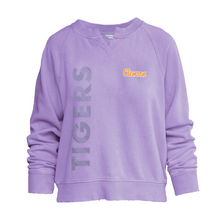 Clemson Women’s Willow Washed Crew - LT PURPLE