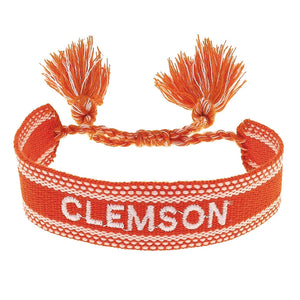 Clemson Woven Tassel Bracelet