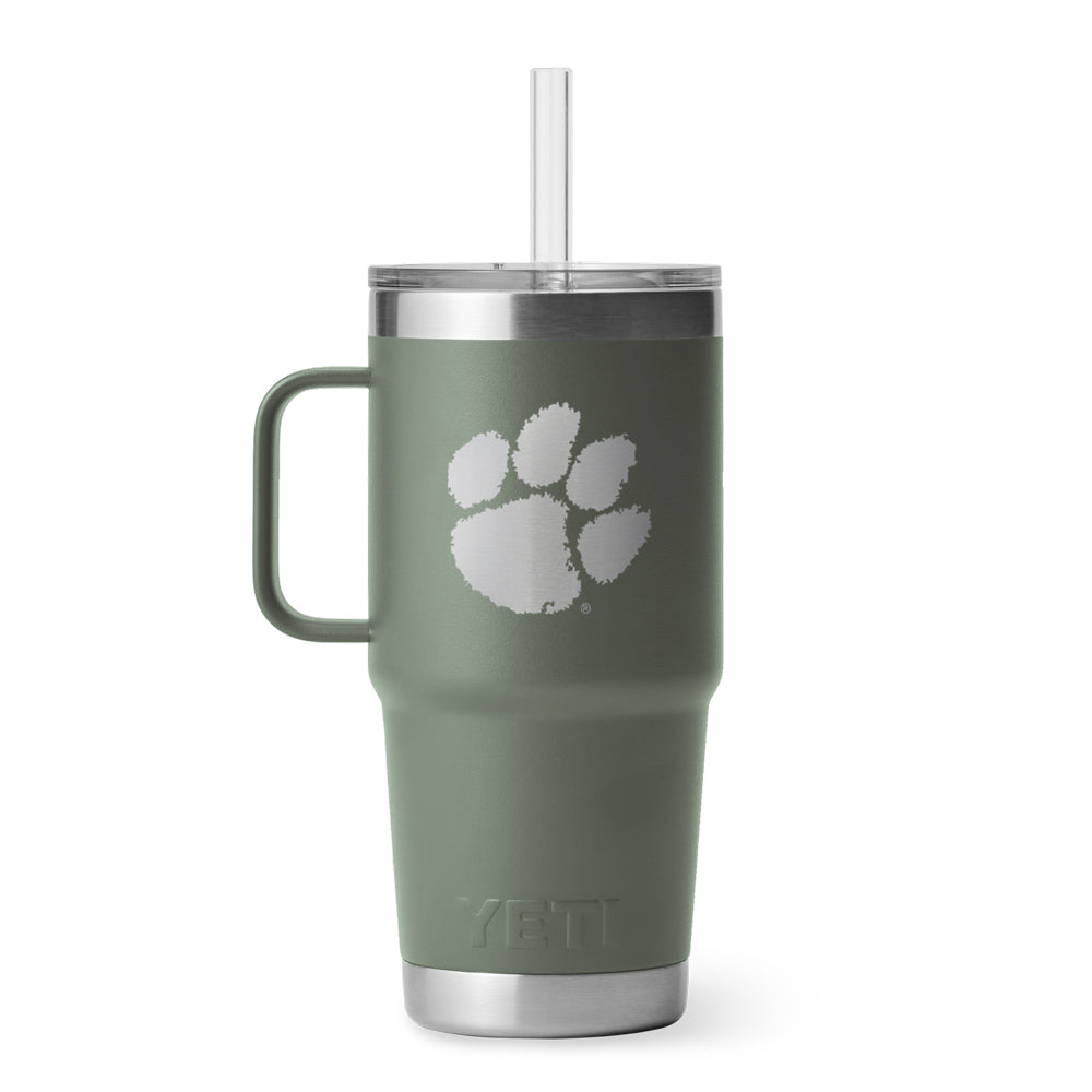 Clemson Yeti Rambler Straw Mug - OLIVE GREEN