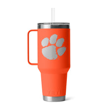 Clemson Yeti Rambler Straw Mug - PAPAYA