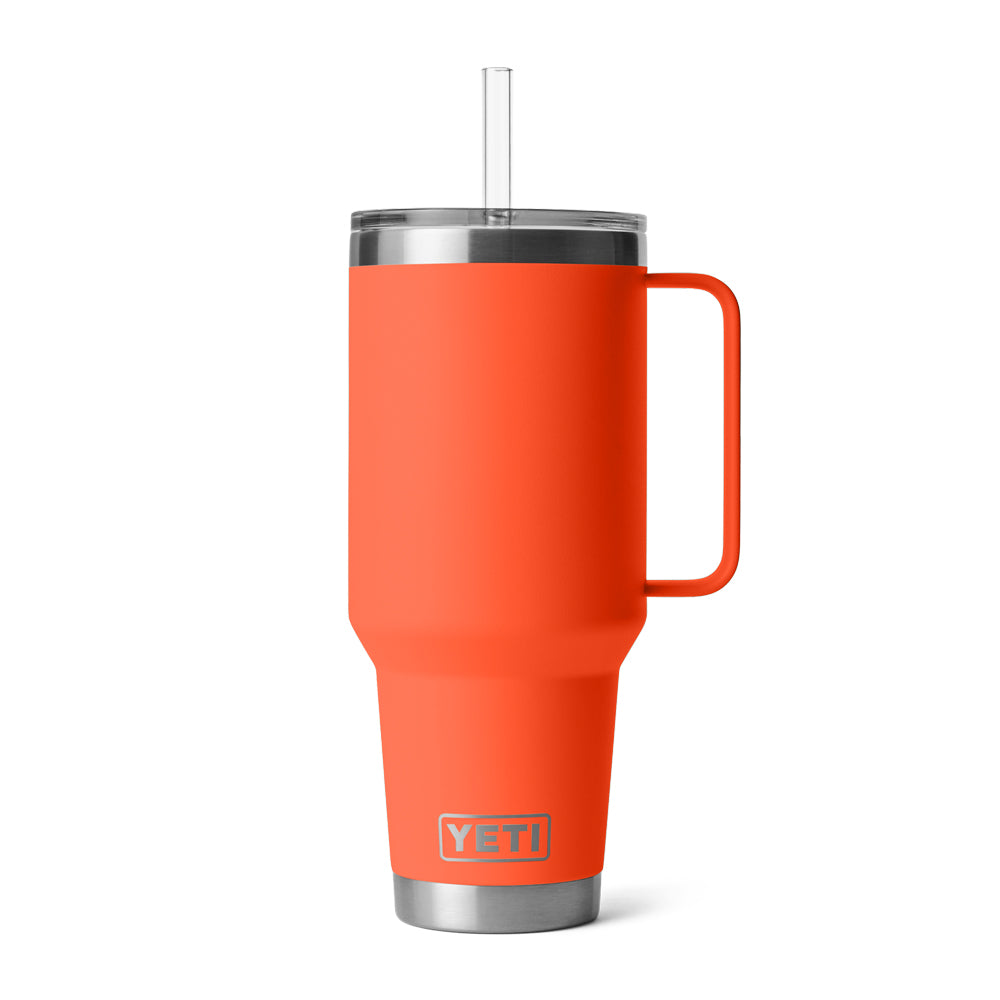 Clemson Yeti Rambler Straw Mug - PAPAYA