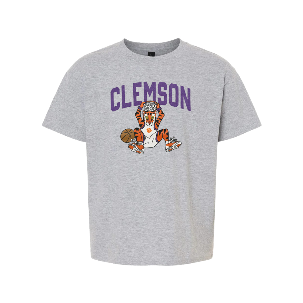 Clemson Youth Basketball Tiger Tee - MD GREY