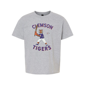 Clemson Youth Batting Tiger Tee - MD GREY
