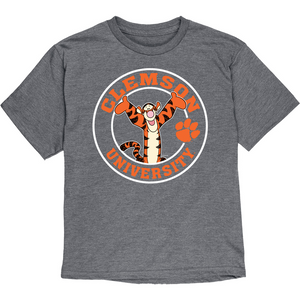 Clemson Youth Circle Tigger Tee - MD GREY