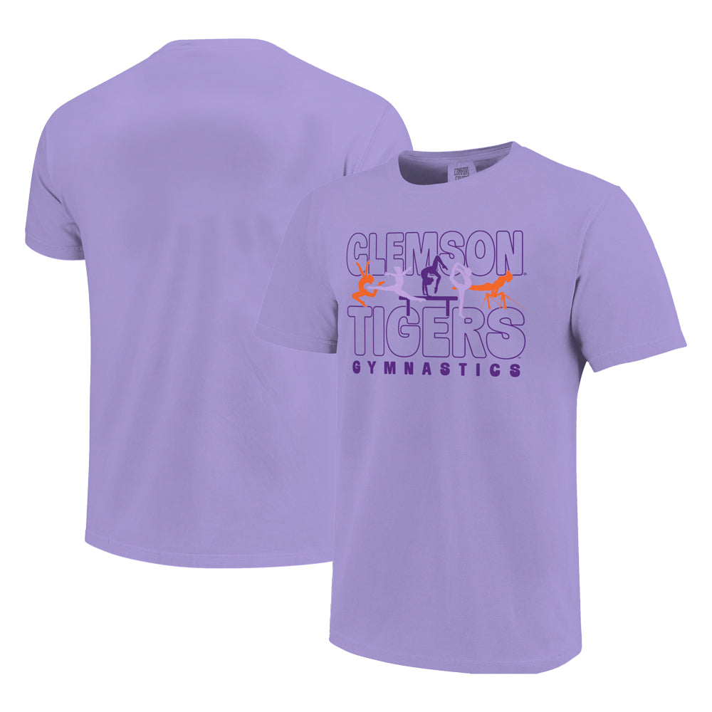 Clemson Youth Comfort Colors Gymnastics Color Wave Tee - LT PURPLE