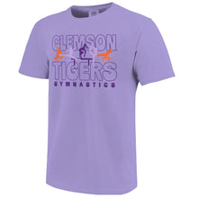 Clemson Youth Comfort Colors Gymnastics Color Wave Tee - LT PURPLE