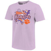 Clemson Youth Heart Disco Tee - LT PURPLE