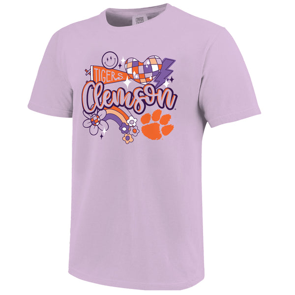 Clemson Youth Heart Disco Tee