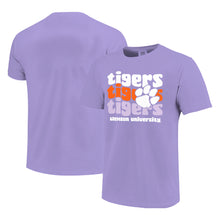 Clemson Youth Comfort Colors Mascot Wave Tee - LT PURPLE