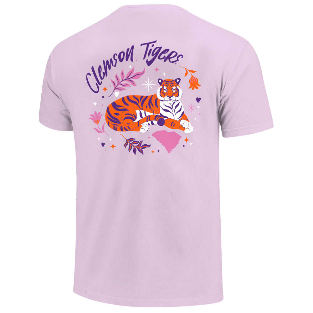 Clemson Youth Comfort Colors Plants & Stars Tiger Tee - LT PURPLE