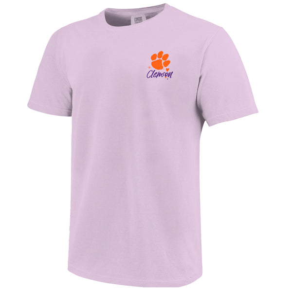 Clemson Youth Comfort Colors Plants & Stars Tiger Tee - LT PURPLE