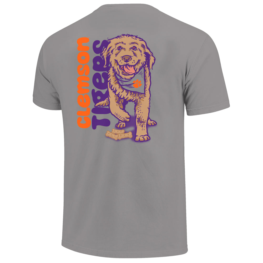 Clemson Youth Comfort Colors Puppy Treat Tee - DK GREY