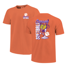 Clemson Youth Comfort Colors Softball Batter Tee - LT ORANGE