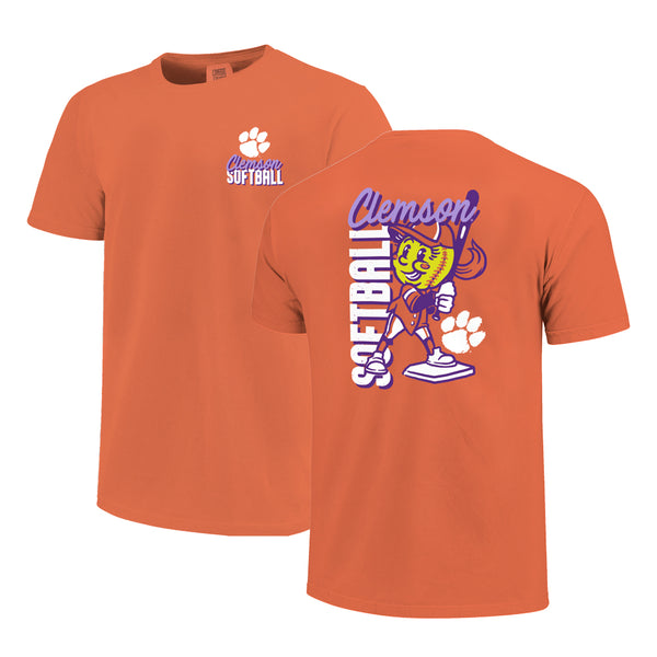 Clemson Youth Comfort Colors Softball Batter Tee